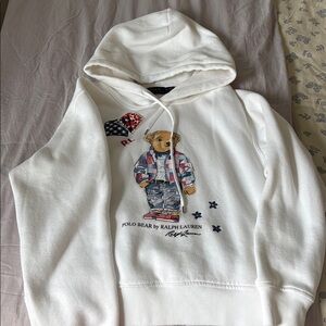 Polo by Ralph Lauren White Hoodie with Bear Design